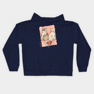 I Heart You, Valentine Cat Kids Hoodie